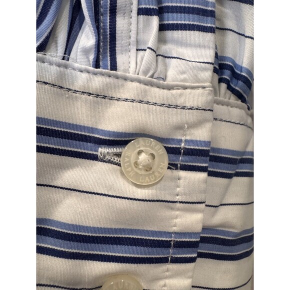 NWT Ralph Lauren Womens 8 White Stripe Tie Button Up Shirttail Broadcloth Dress - Picture 5 of 10